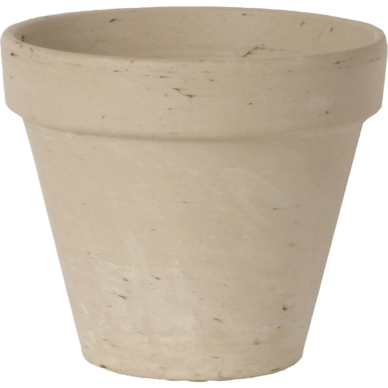 Ceramo 5-1/4 In. H. x 6 In. Dia. White Basalt Clay Standard Flower Pot