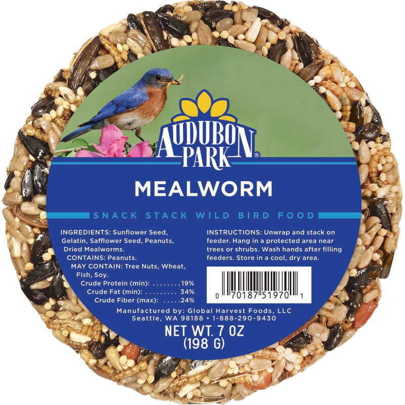 Audubon Park Snack Stack 7 Oz. Mealworm Bird Seed Cake