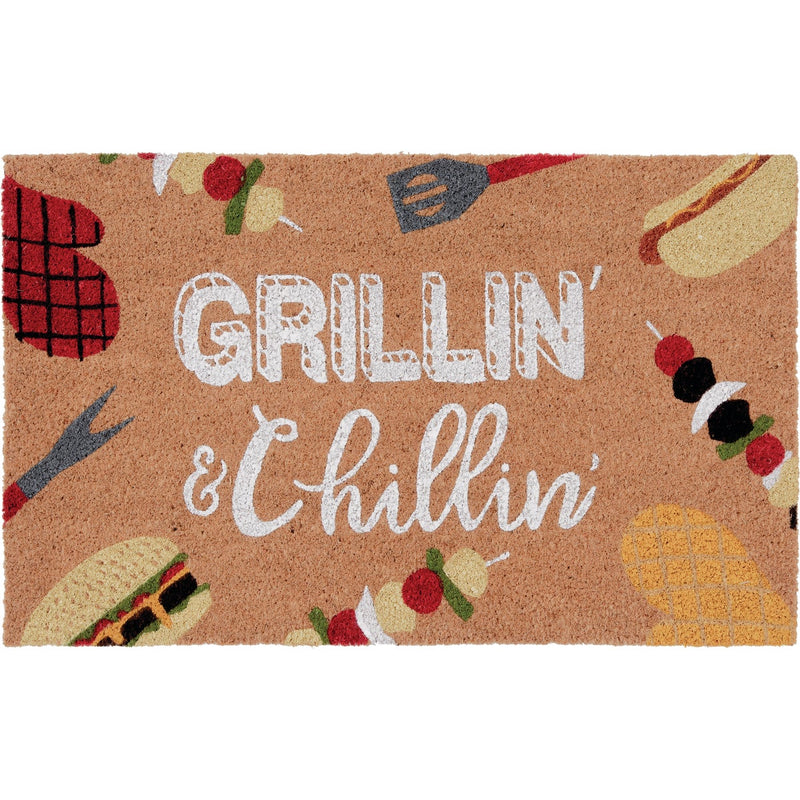 Natco Home 18 In. x 30 In. Coir Outdoor Doormat, Grillin' & Chillin'