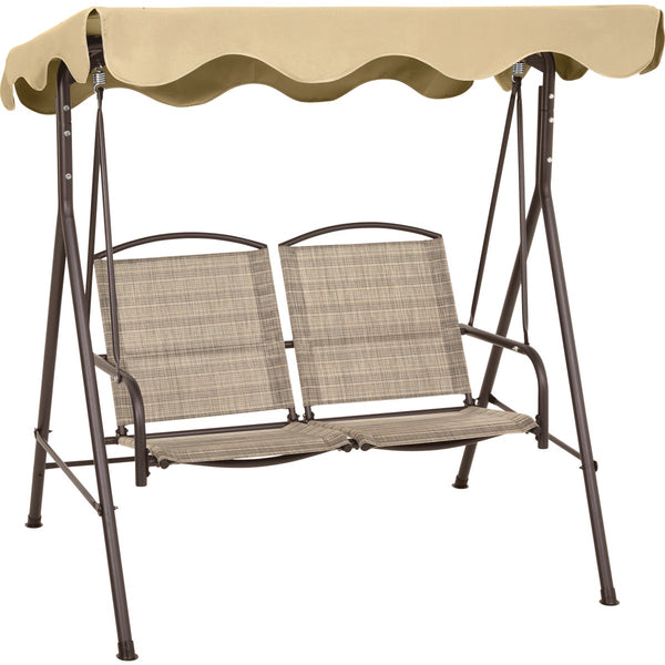 Outdoor Expressions 2-Person Tan Patio Swing