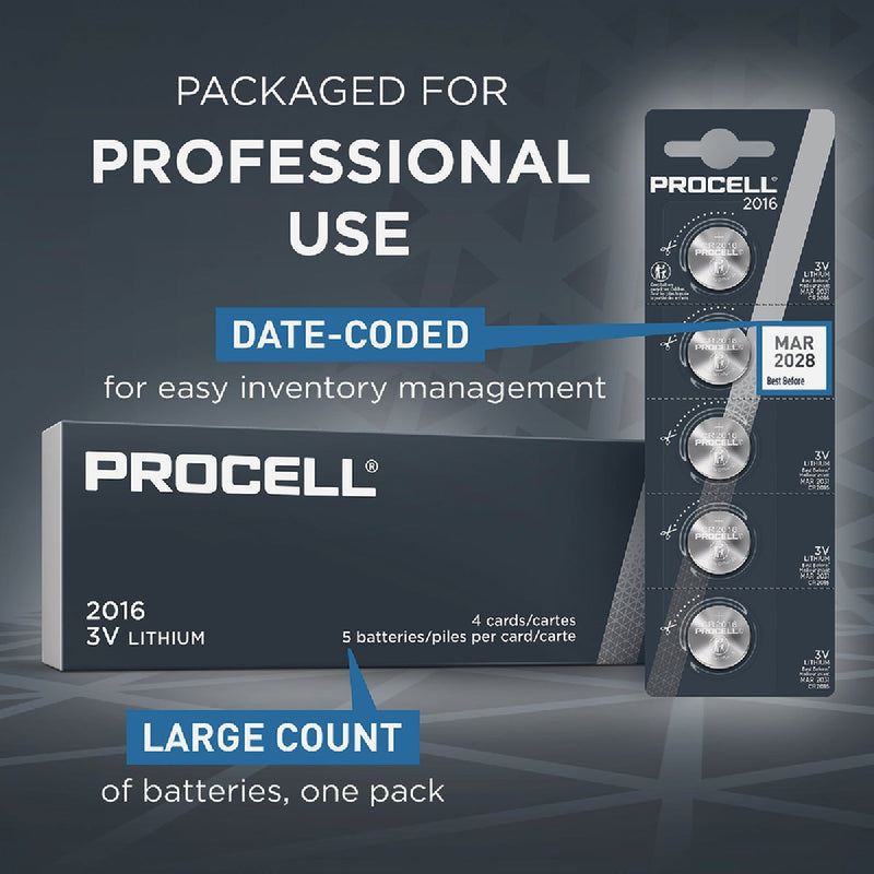 Procell 2016 Lithium 3.0V Coin Cell Battery (5-Pack)