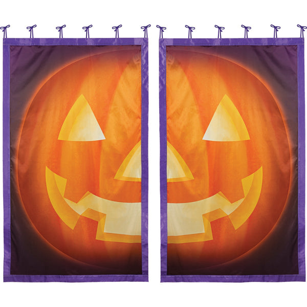 Evergreen Shadow Scapes Jack O' Lantern Window Shade (Set of 2)