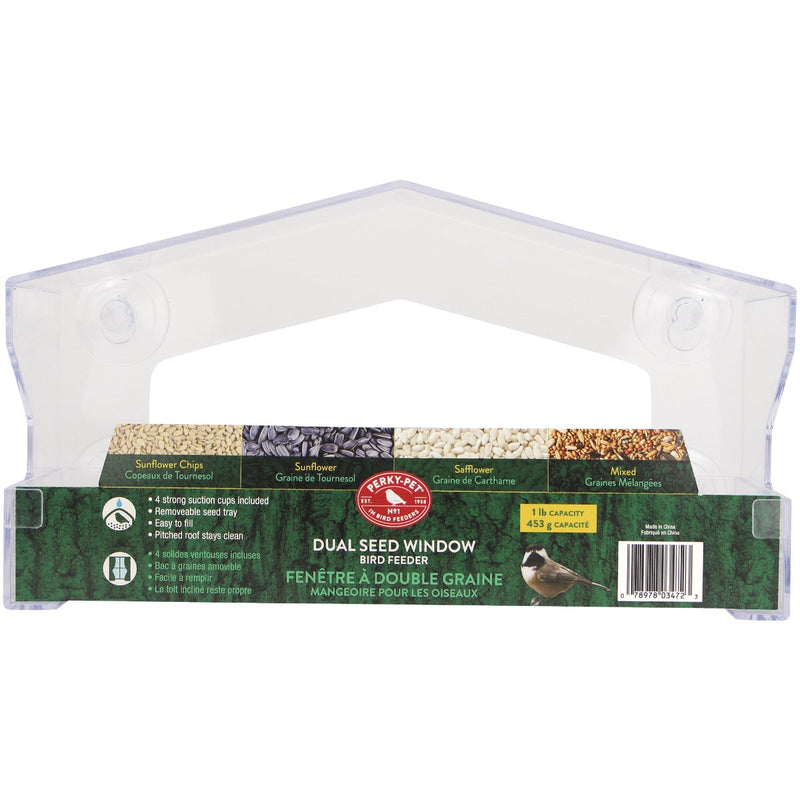 Perky-Pet Clear Plastic Window 1 Lb. Capacity Bird Feeder