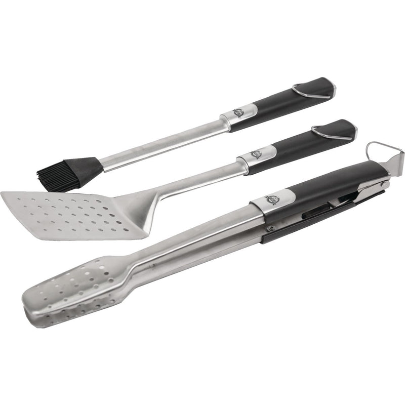 Pit Boss Rubber Handles Stainless Steel Blade 3-Piece BBQ Tool Set