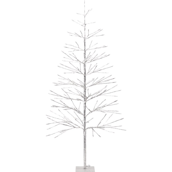 Alpine 60 In. Silver Christmas Tree with Green LED Lights