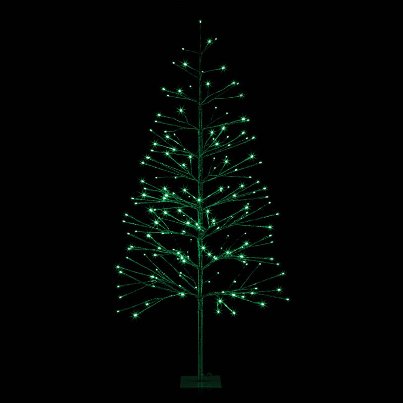 Alpine 60 In. Silver Christmas Tree with Green LED Lights