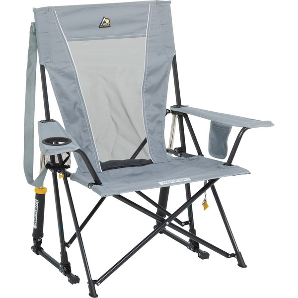 GCI Outdoor Comfort Pro Mercury Gray PVC-Backed Polyester Steel Powder-Coated Folding Rocker