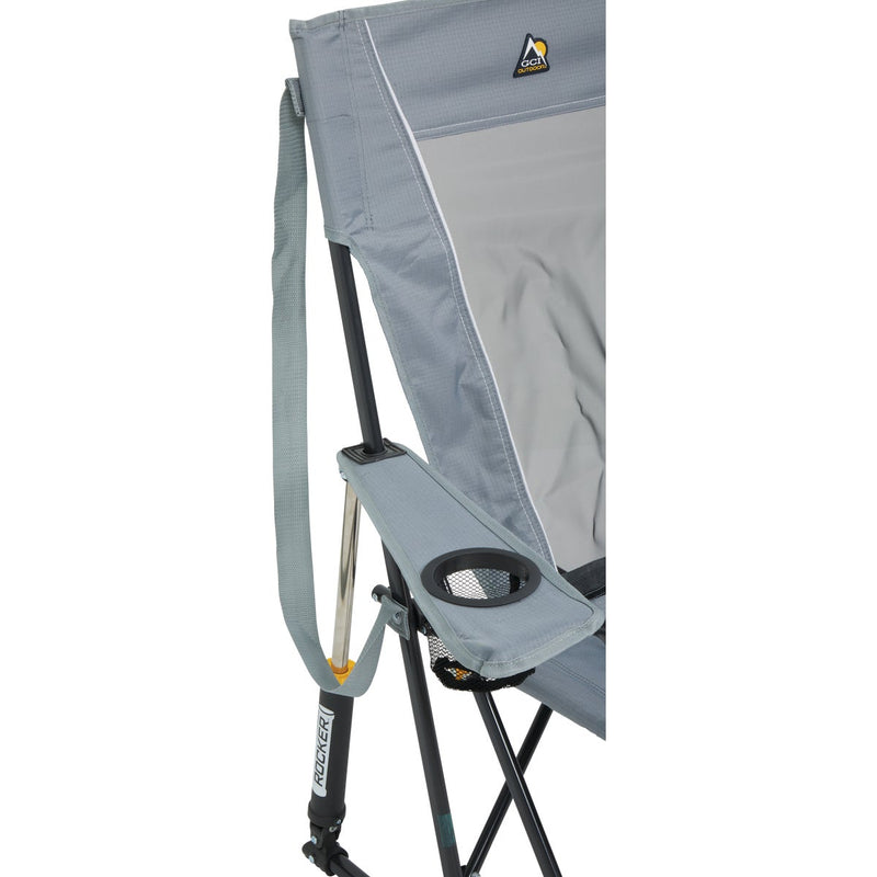 GCI Outdoor Comfort Pro Mercury Gray PVC-Backed Polyester Steel Powder-Coated Folding Rocker