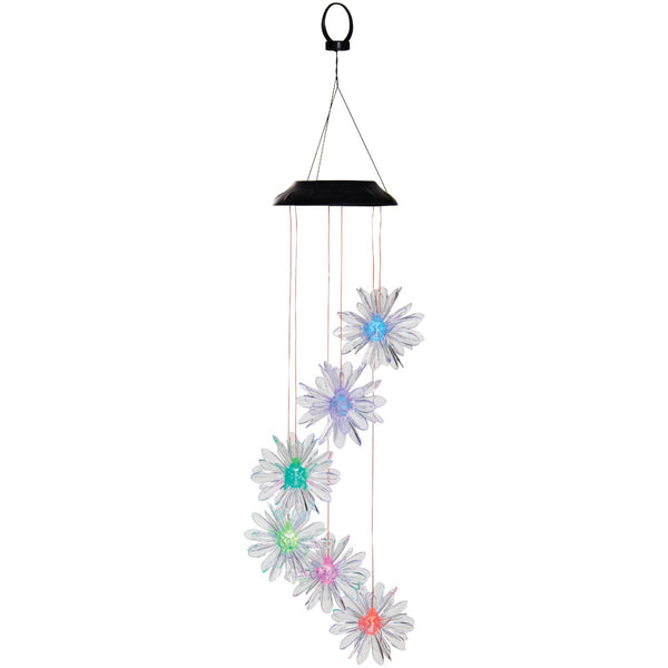 Alpine 28 In. Solar Color Changing Flower Mobile