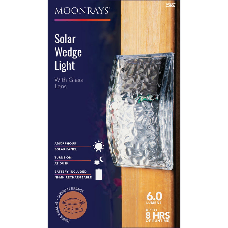 Moonrays 6.69 In. H. Clear SMD LED Solar Seeded Glass Wedge Light