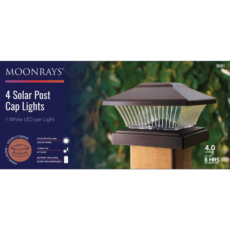 Moonrays Bronze LED Solar Post Cap (4-Pack)