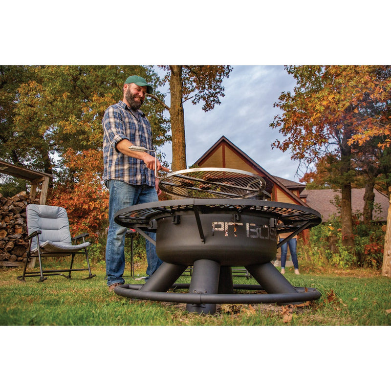 Pit Boss 2-In-1 24 In. Black Round Fire Pit & Grill
