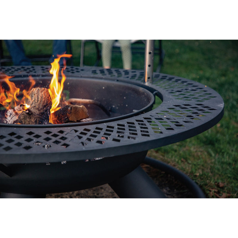 Pit Boss 2-In-1 24 In. Black Round Fire Pit & Grill