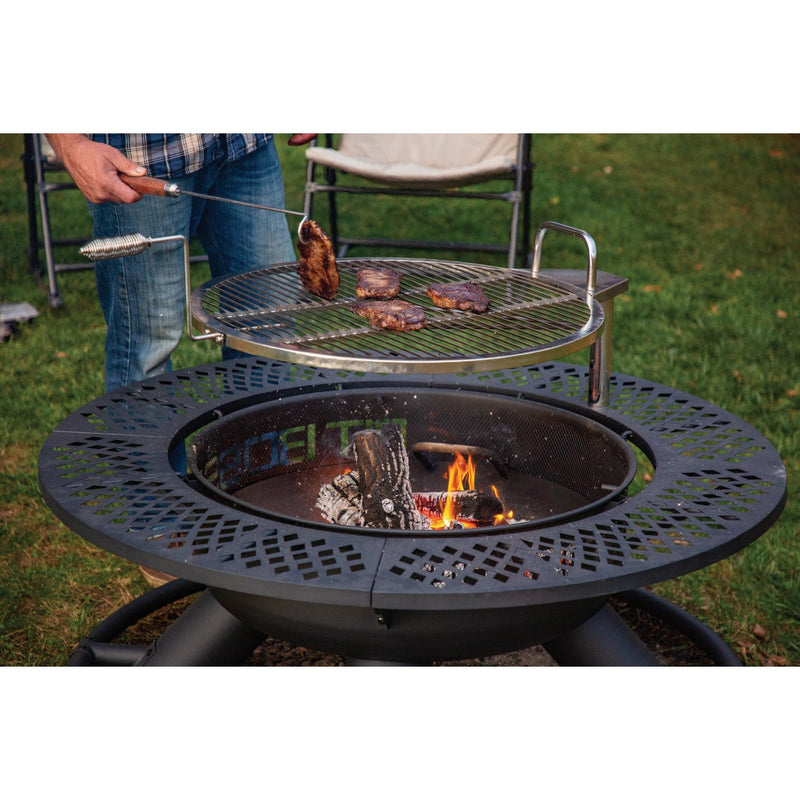 Pit Boss 2-In-1 24 In. Black Round Fire Pit & Grill