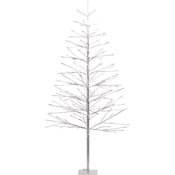 Alpine 60 In. Silver Christmas Tree with Multi-Colored LED Lights