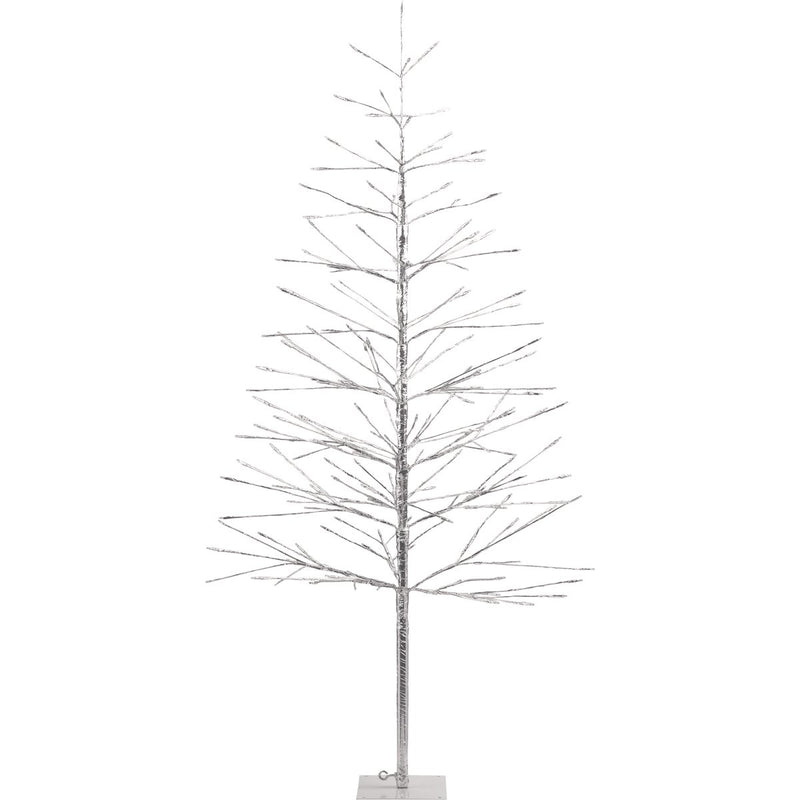 Alpine 60 In. Silver Christmas Tree with Multi-Colored LED Lights