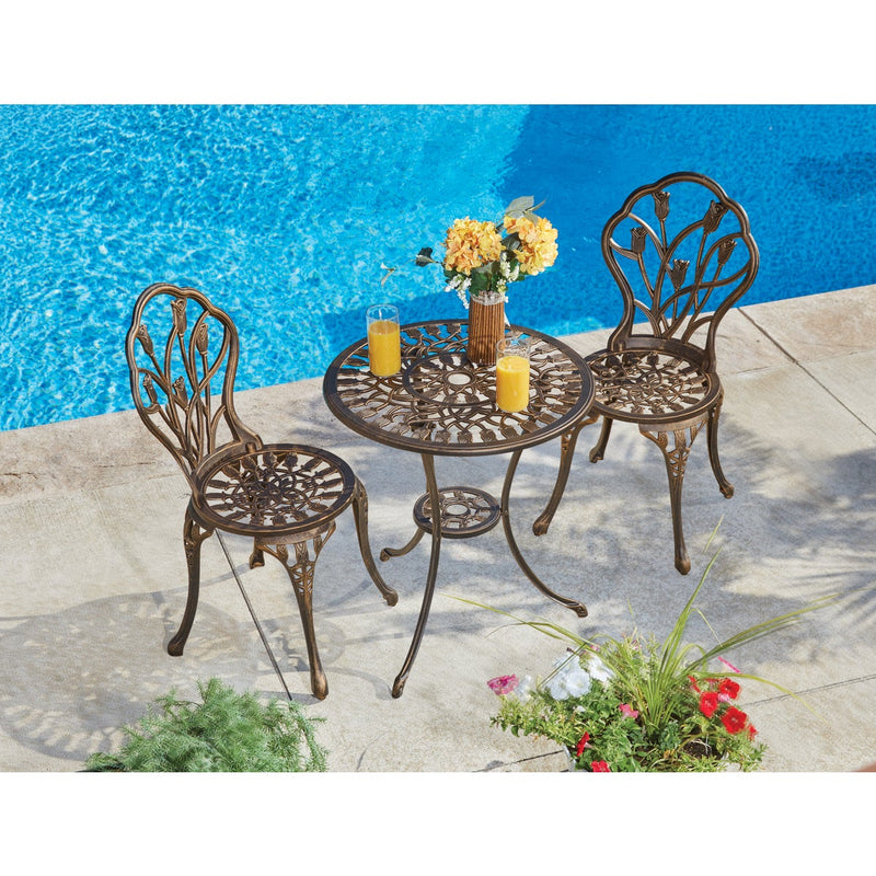 Outdoor Expressions Fleur 3-Piece Bistro Set