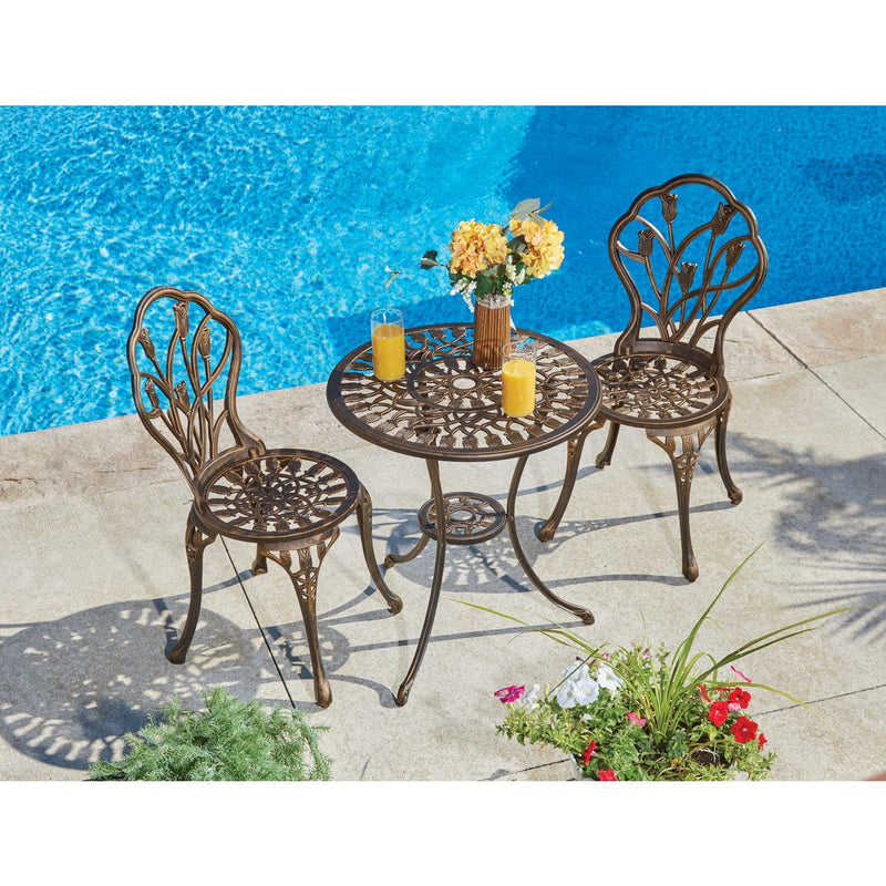 Outdoor Expressions Fleur 3-Piece Bistro Set