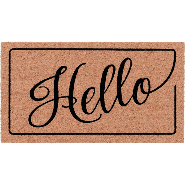 Natco Home 20 In. x 36 In. Coir Outdoor Doormat, Hello