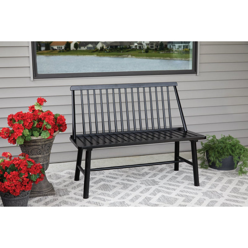 Jack Post Windsor 44 In. L. Black Indonesian Hardwood Bench