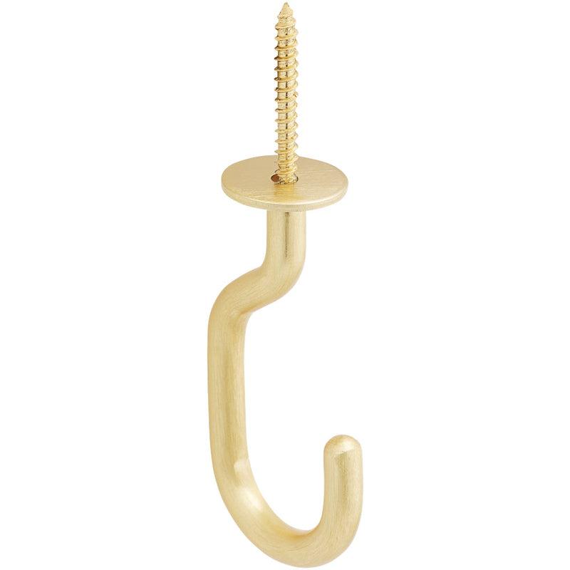 National 2682 3-11/32 In. Brushed Gold Steel  Modern Ceiling J-Hook Plant Hanger