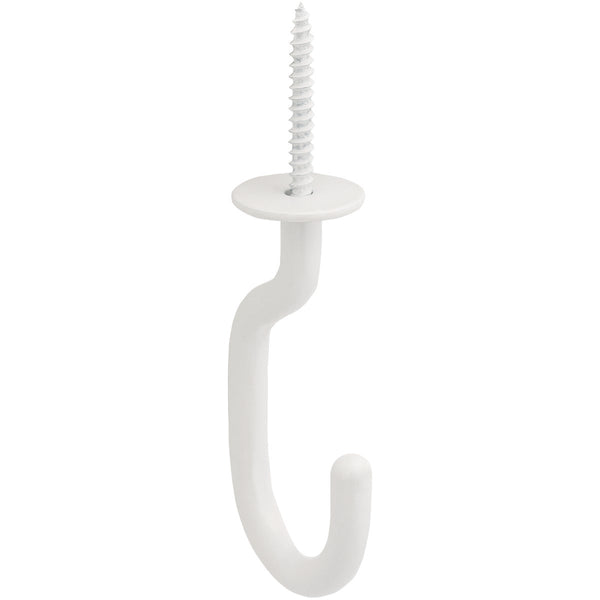 National 2682 3-11/32 In. White Steel  Modern Ceiling J-Hook Plant Hanger