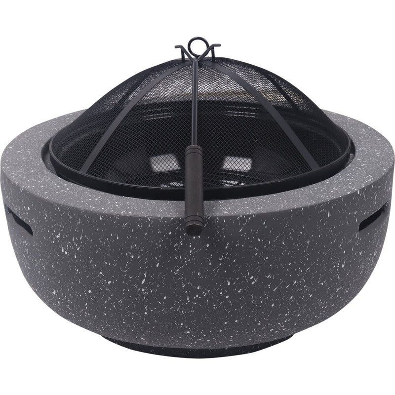 23 In. Round Charcoal/Wood/Pellet Fire Pit, Dark Gray