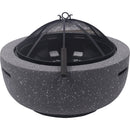 23 In. Round Charcoal/Wood/Pellet Fire Pit, Dark Gray