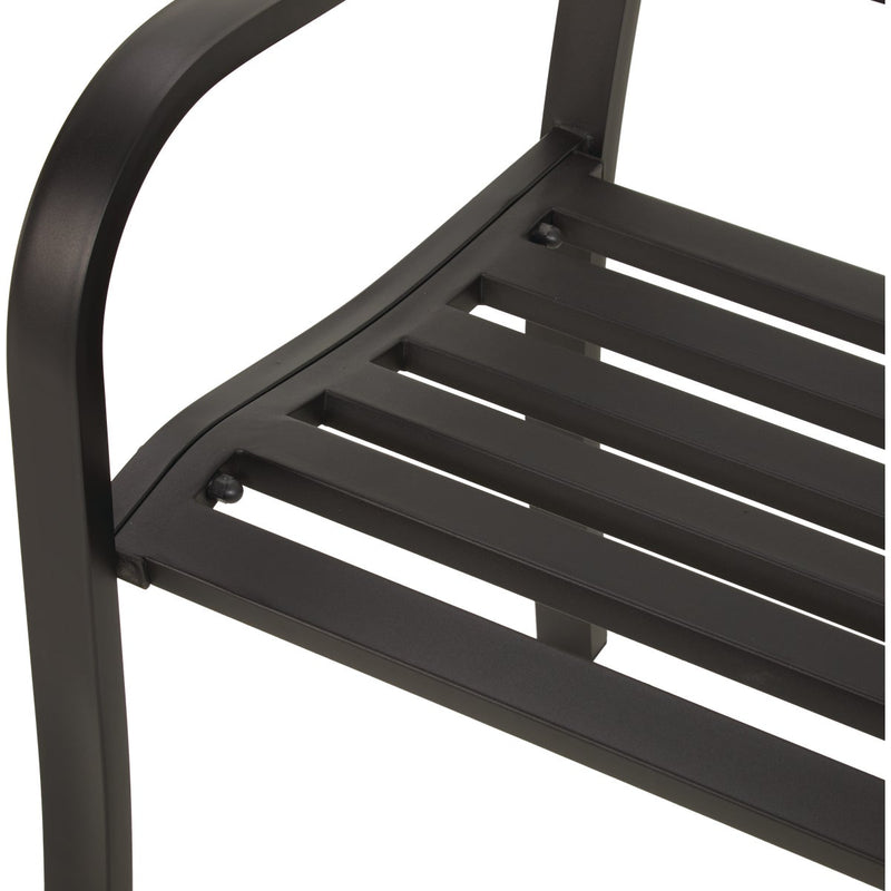 Outdoor Expressions Kensington 50 In. L. Black Steel Bench