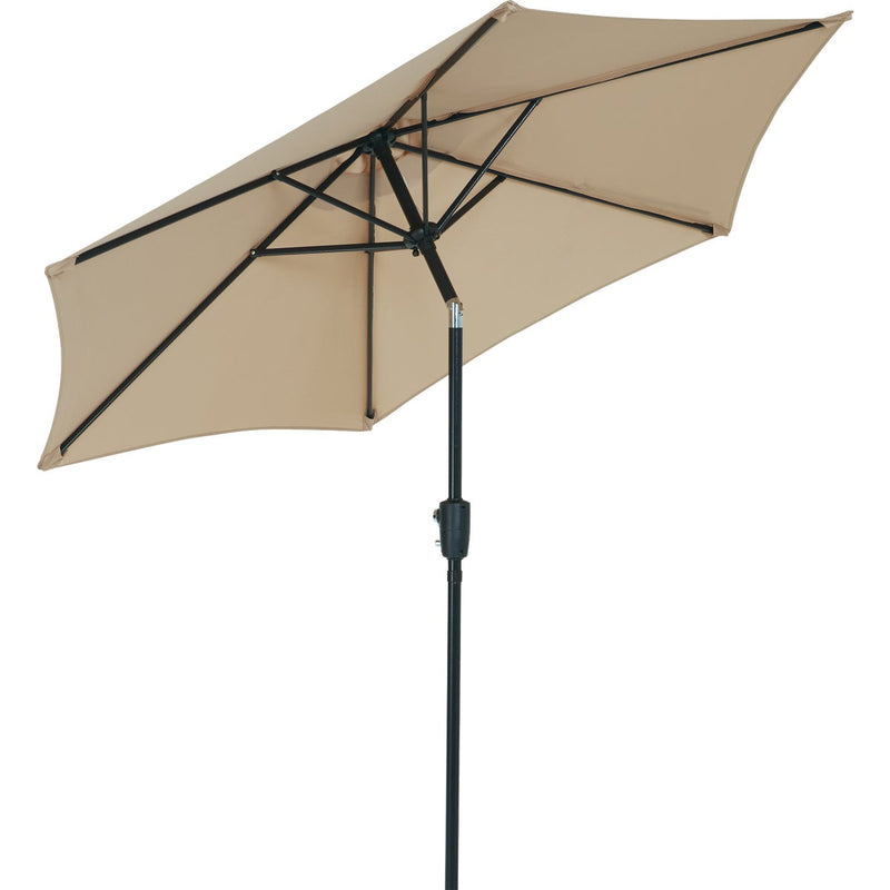 Outdoor Expressions 9 Ft. Aluminum Tilt/Crank Tan Patio Umbrella