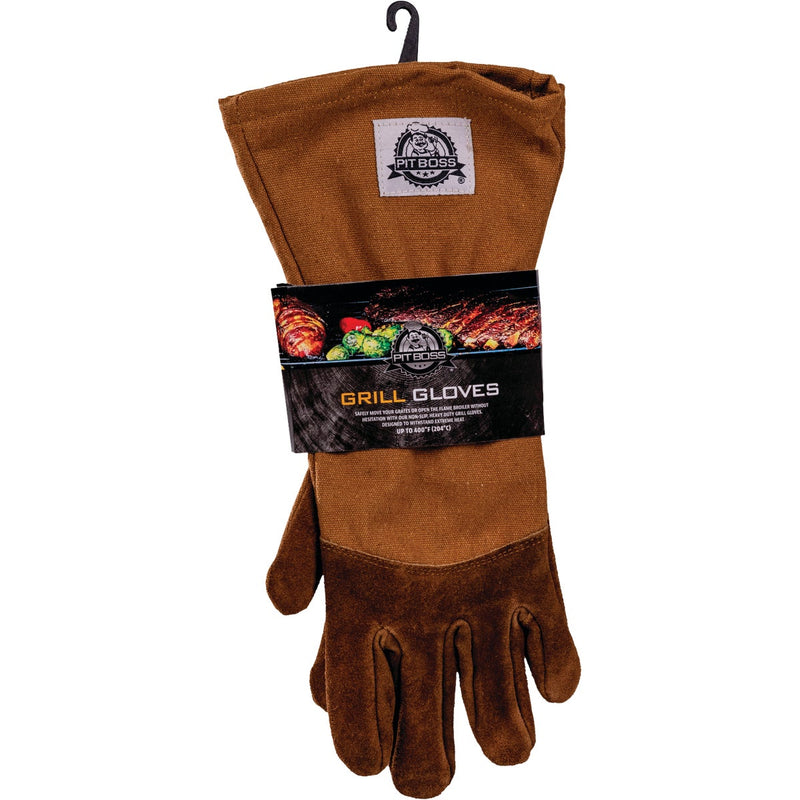 Pit Boss 1 Size Fits Most Tan Heavy-Duty BBQ Grilling Gloves (1-Pair)