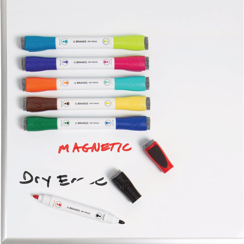 U Brands Magnetic Double Ended Chisel Tip Dry Erase Marker Assortment (6-Pack)