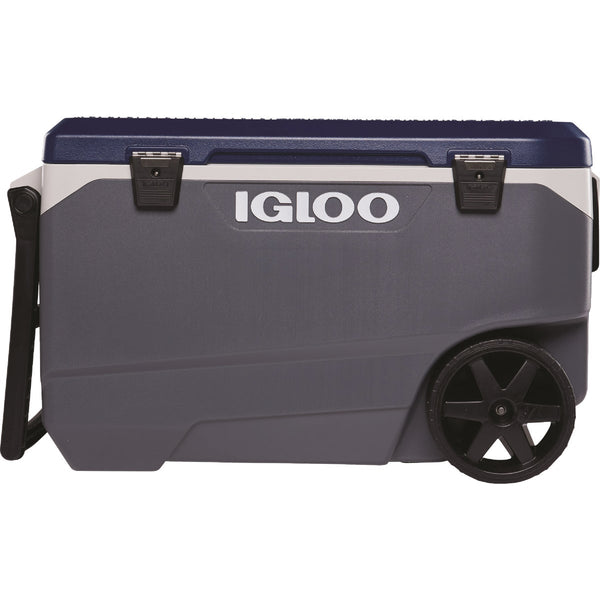 Igloo MaxCold Latitude 90 Qt. 2-Wheeled Cooler, Ash Gray & Aegean Sea