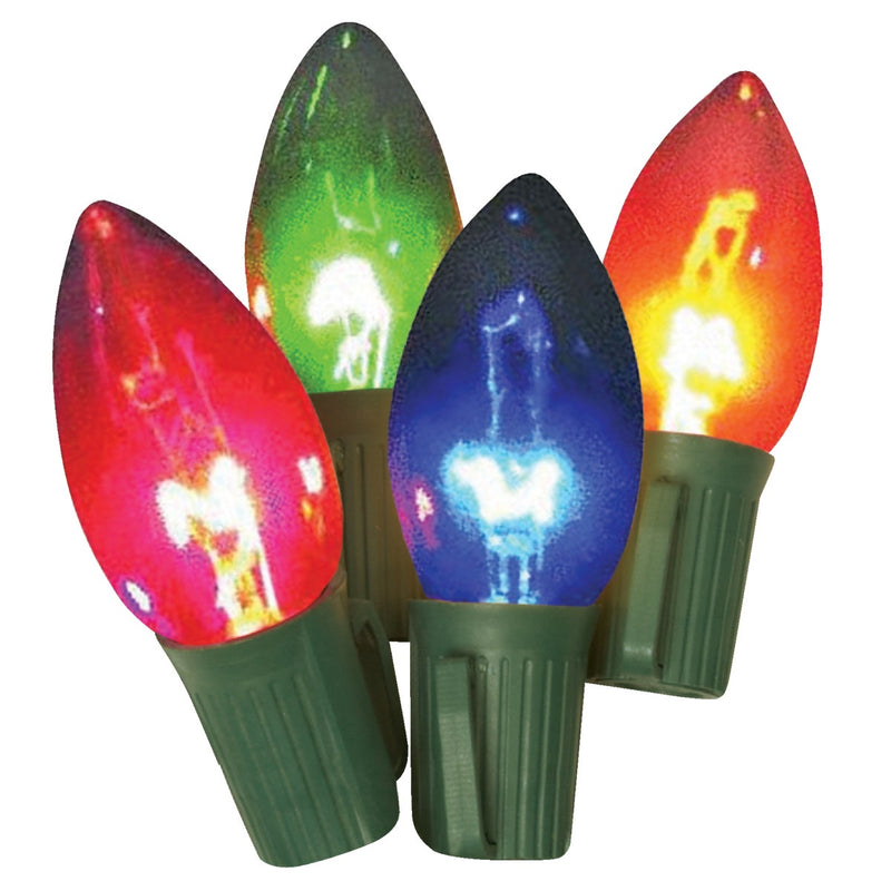 J Hofert Transparent Multi 25-Bulb C9 Incandescent Light Set