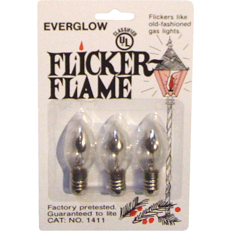 J Hofert C7 Clear Flicker 120V Replacement Light Bulb (3-Pack)