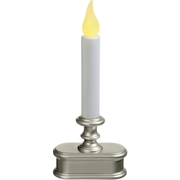 Xodus Economy 3.5 In. W. x 8.5 In. H. x 2 In. D. Pewter LED Battery Operated Candle