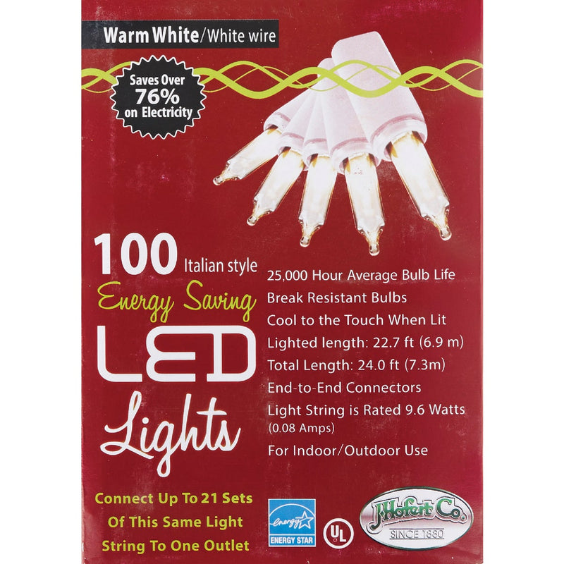 J Hofert White 100-Bulb Italian Style LED Light Set with White Wire