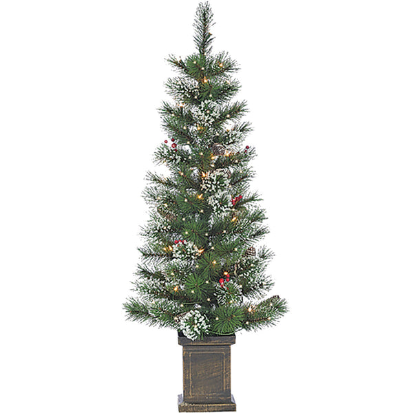 Sterling 4 Ft. Loveland Spruce 50-Bulb Clear Incandescent Prelit Artificial Christmas Tree Set (2-Piece)