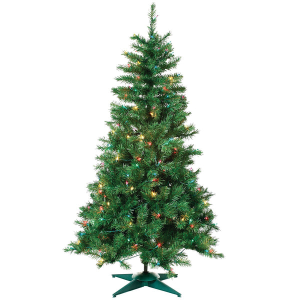 Sterling 4 Ft. Colorado Spruce 150-Bulb Multi Incandescent Prelit Artificial Christmas Tree