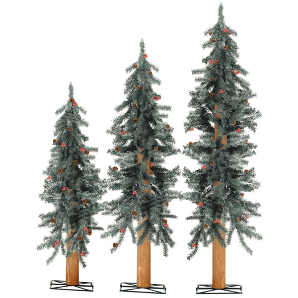 Sterling 2 Ft./3 Ft./4 Ft. Alpine Unlit Artificial Christmas Tree Set