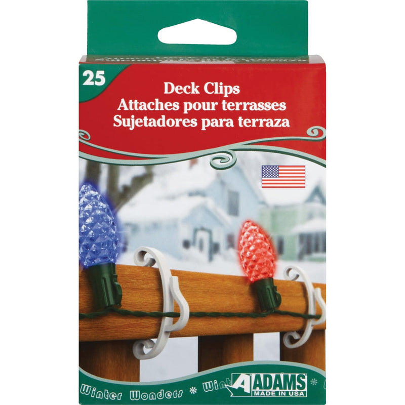 Adams White Deck Light Clips (25-Pack)