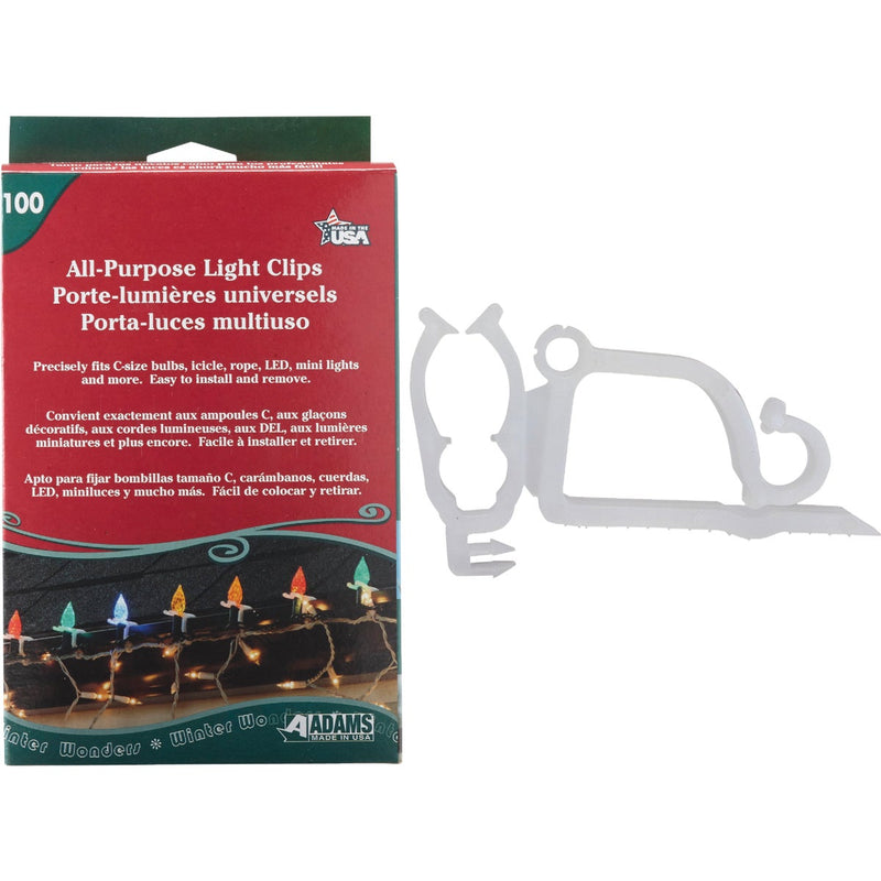 Adams White Gutter & Shingle All-Purpose Light Clips (100-Pack)