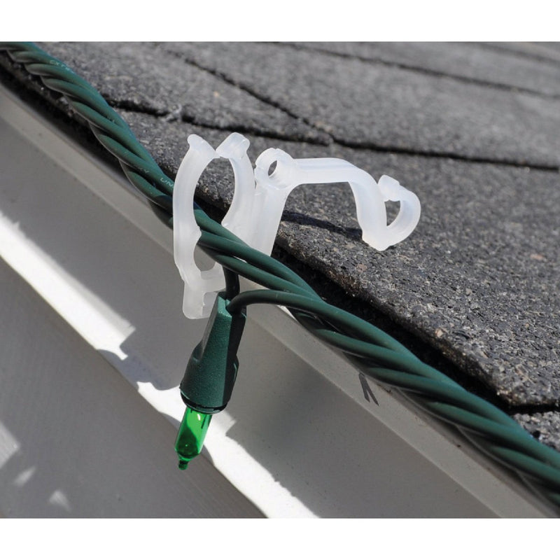 Adams White Gutter & Shingle All-Purpose Light Clips (100-Pack)