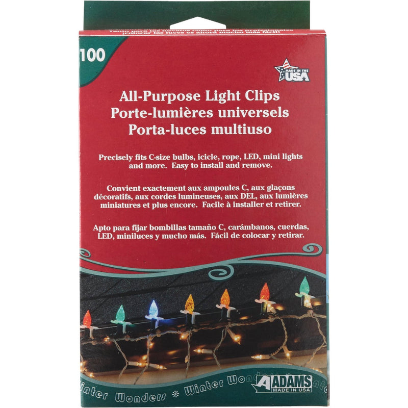 Adams White Gutter & Shingle All-Purpose Light Clips (100-Pack)