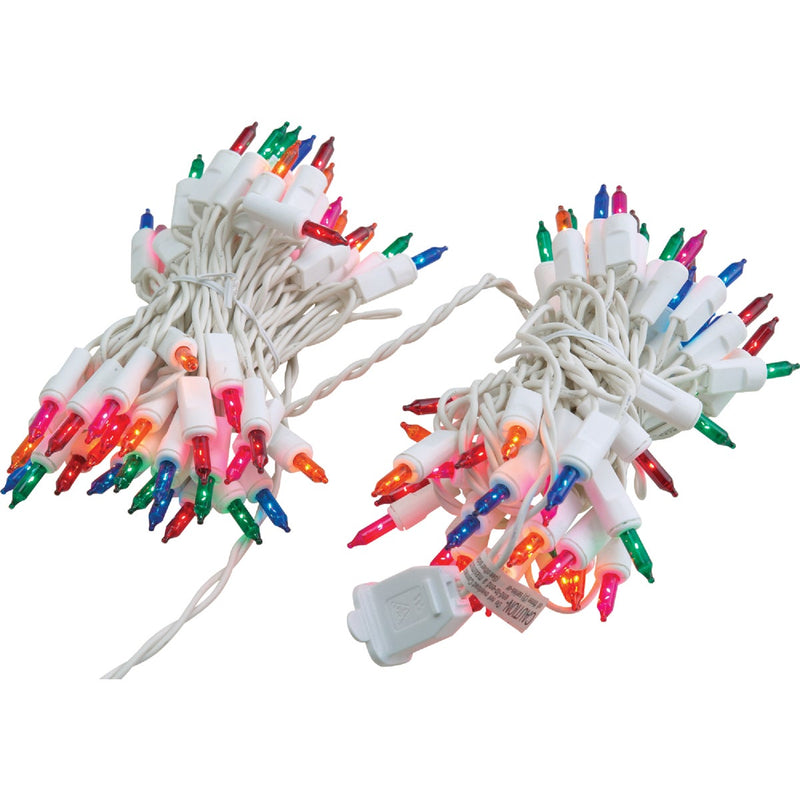 J Hofert Multi 100-Bulb Mini Incandescent Icicle Light Set with White Wire