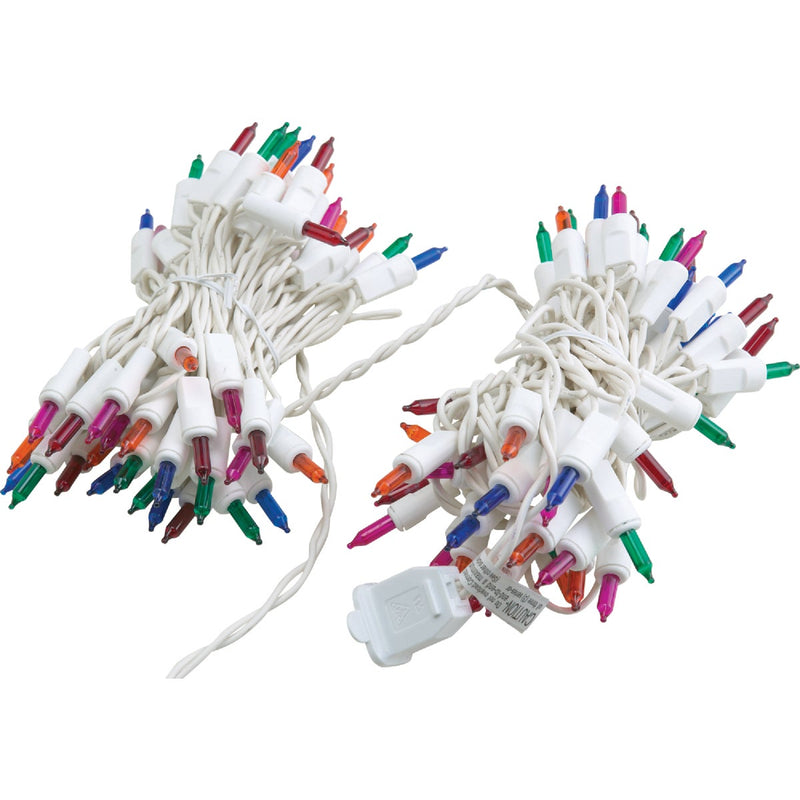 J Hofert Multi 100-Bulb Mini Incandescent Icicle Light Set with White Wire