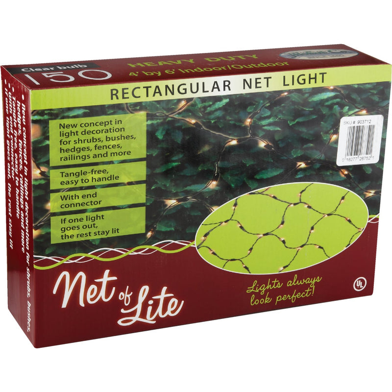 J Hofert Clear 150-Bulb Mini Incandescent 4 Ft. x 6 Ft. Heavy-Duty Net Light Set