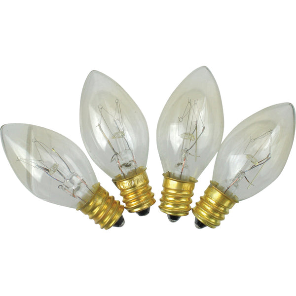 J Hofert C7 Clear Twinkle 125V Replacement Light Bulb (4-Pack)