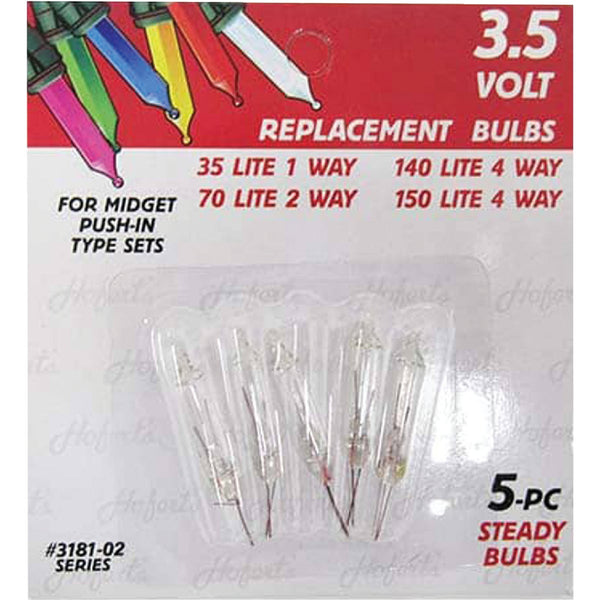 J Hofert Mini Clear 3.5V Replacement Light Bulb (5-Pack)