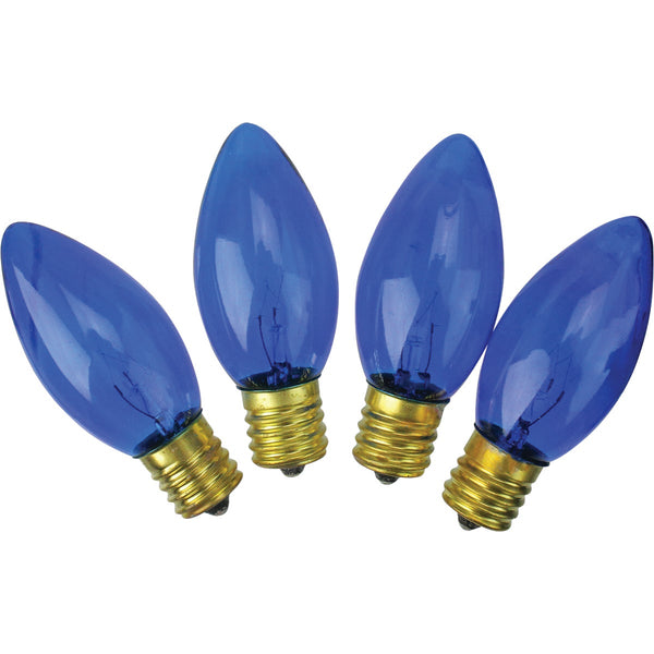 J Hofert C9 Blue Transparent 125V Replacement Light Bulb (4-Pack)